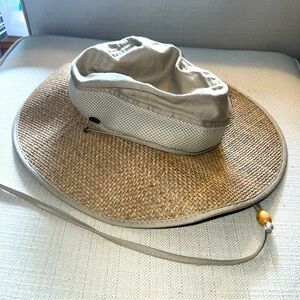 Dorfman Pacific Scala Straw Brimmed Vented Sun Hat Size Medium